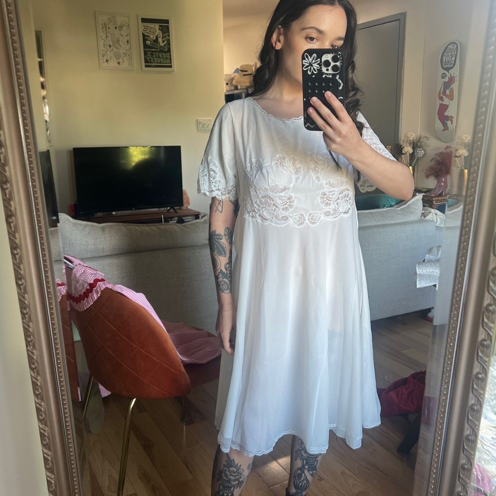 White vintage slip dress